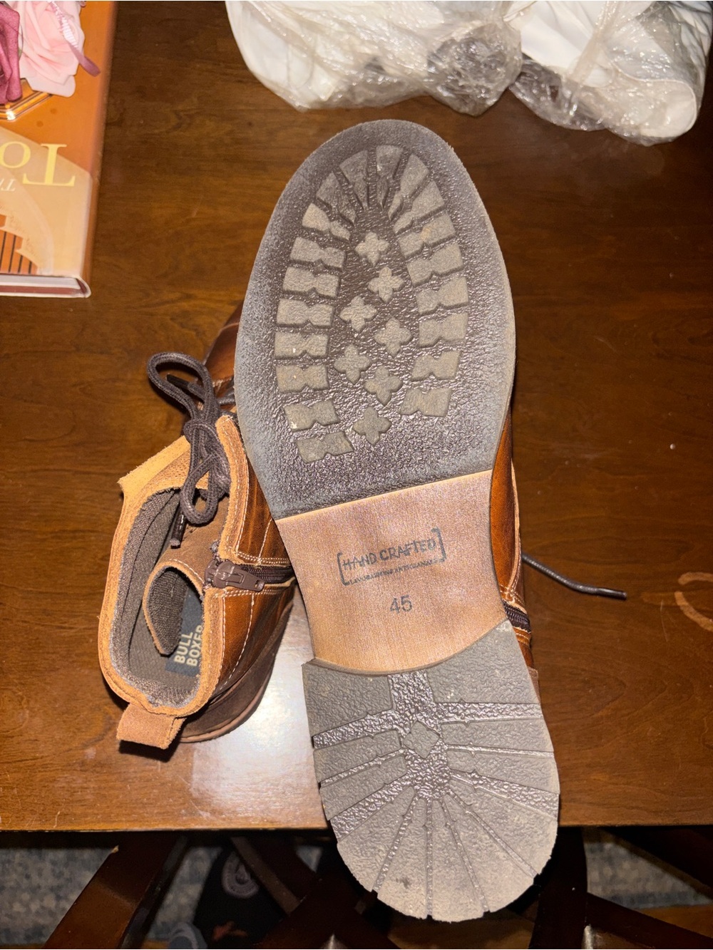 Men's Brown Leather Chukka Lace-Up Boots - Picture 6 of 8